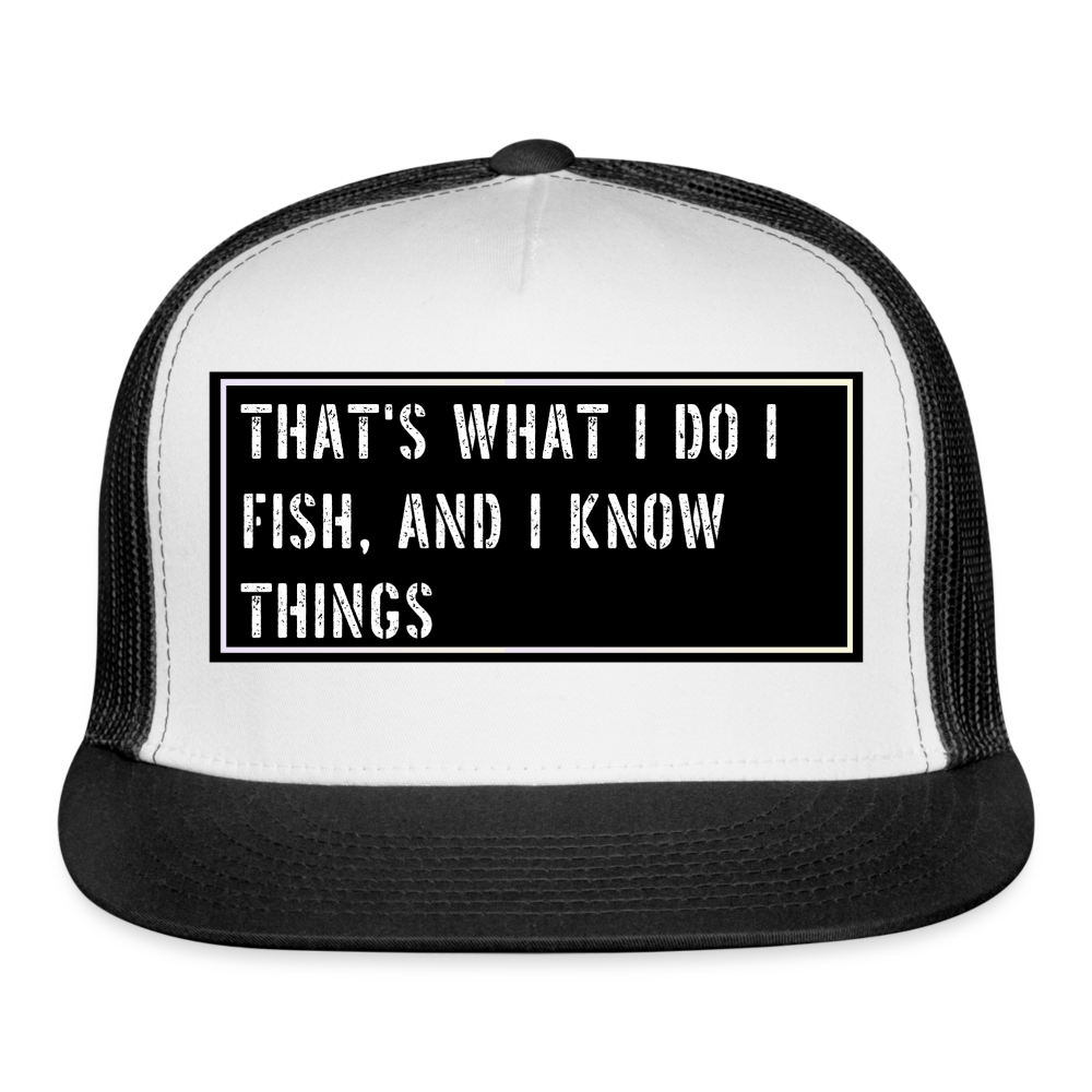 Fishing Hat Funny - white/black