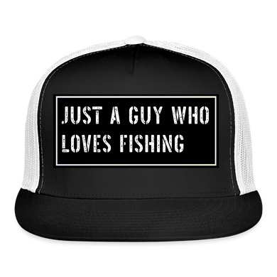 Funny Fishing Trucker Hat - black/white