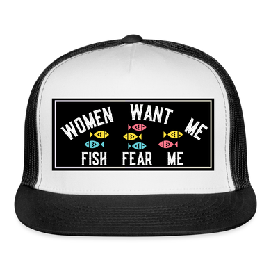 Funny Fishing Hat - white/black