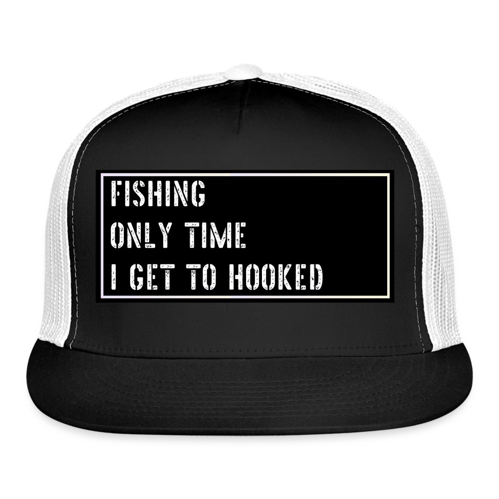 Fishing Trucker Hat Funny - black/white