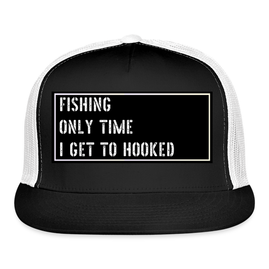 Fishing Trucker Hat Funny - black/white