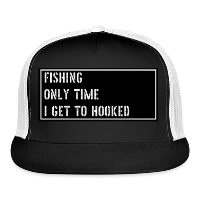 Fishing Trucker Hat Funny - black/white