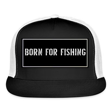 Funny Fishing Trucker Hat - black/white