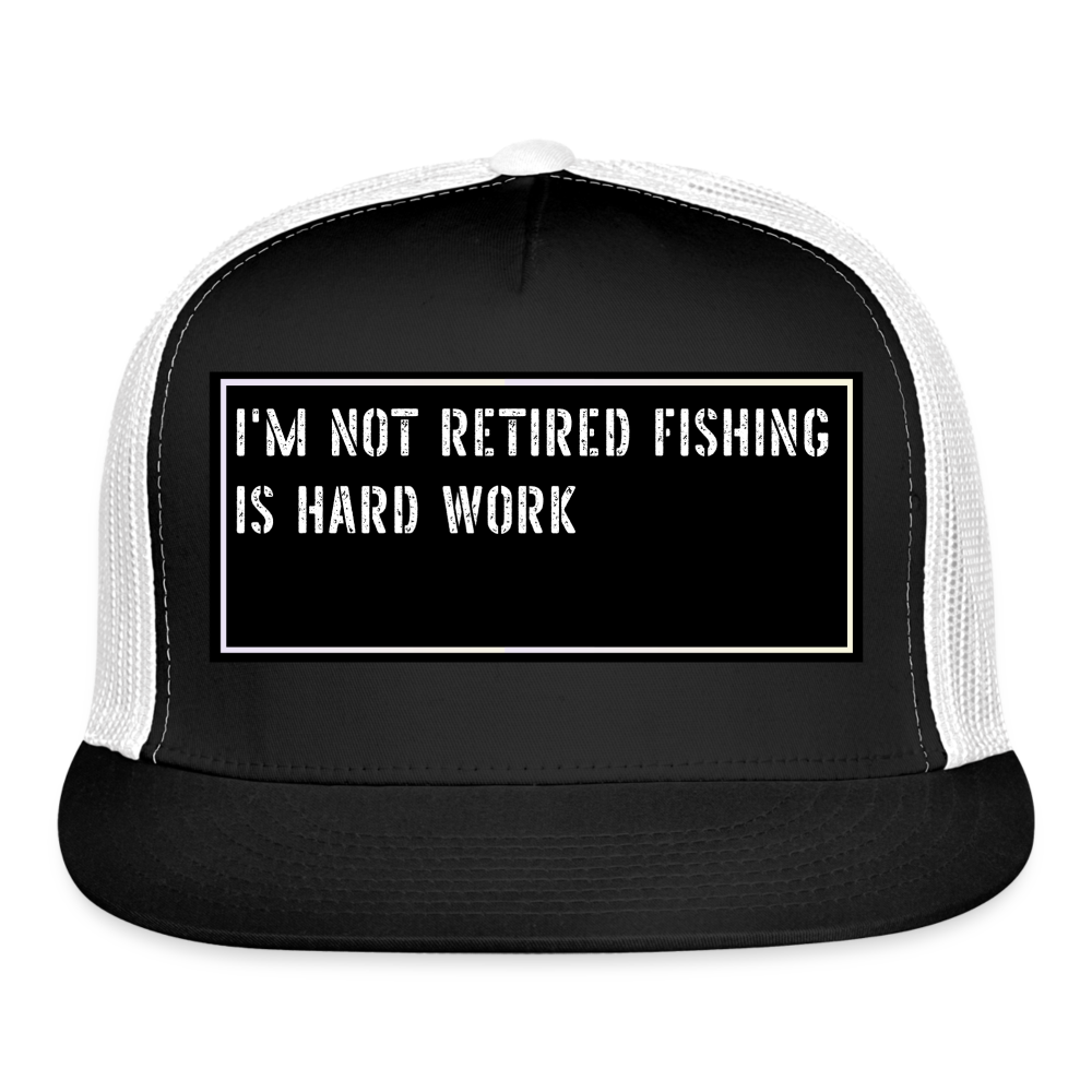 Fishing Trucker Hat Funny - black/white