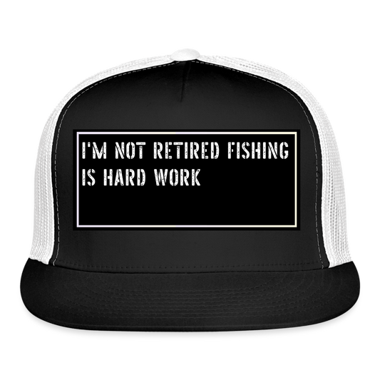 Fishing Trucker Hat Funny - black/white