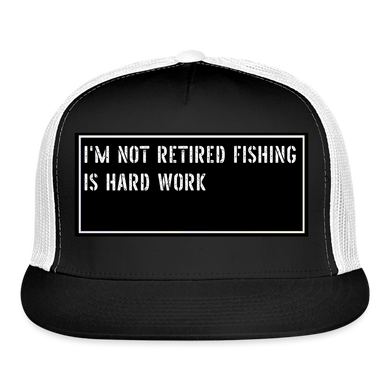 Fishing Trucker Hat Funny - black/white