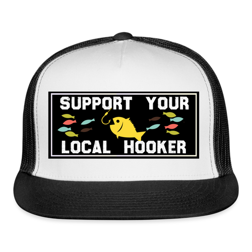 Funny Fishing Hat - white/black