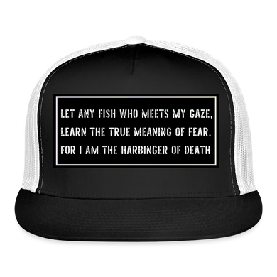 Funny Fishing Trucker Cap - black/white