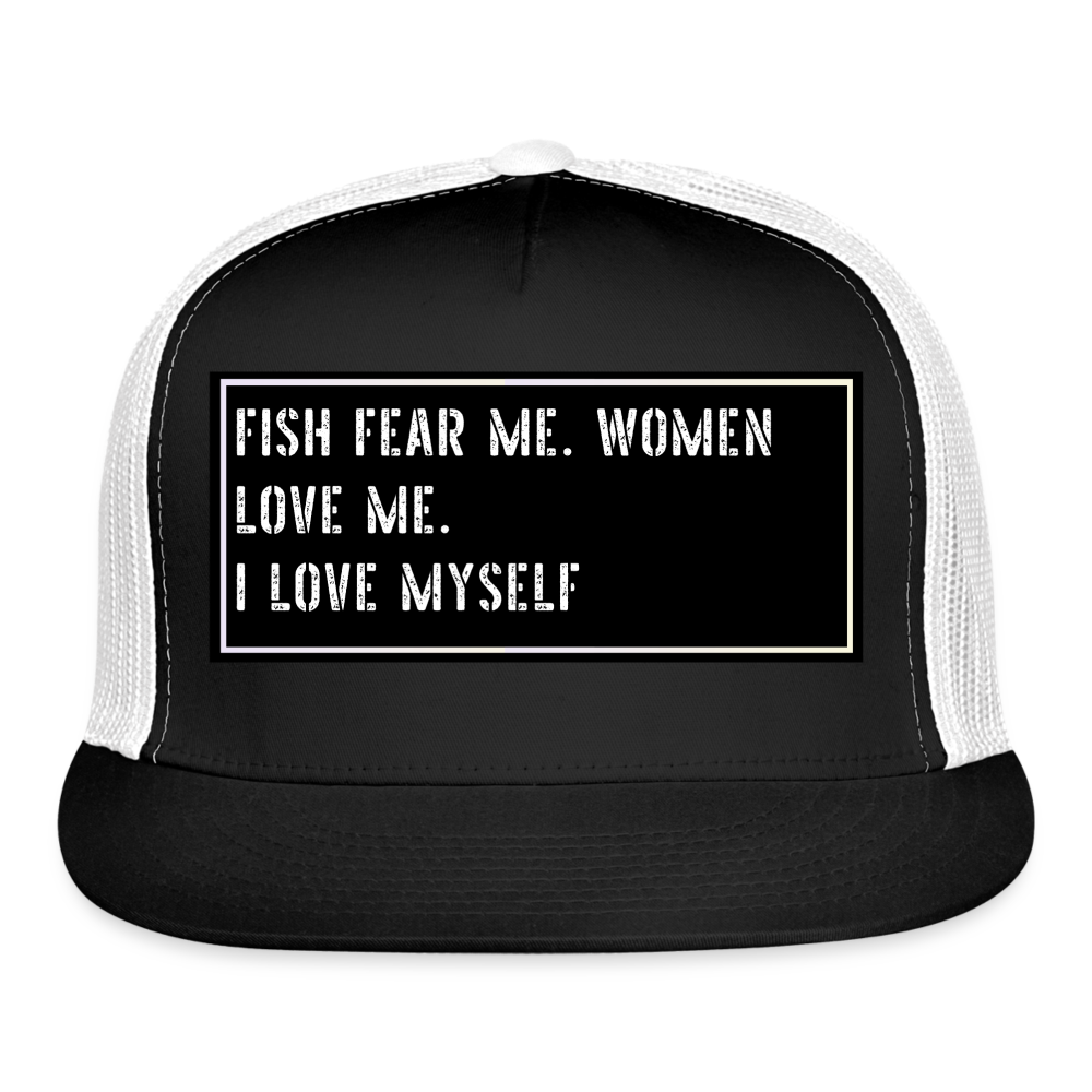 Funny Fishing Cap - black/white