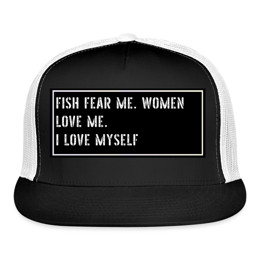 Funny Fishing Cap - black/white