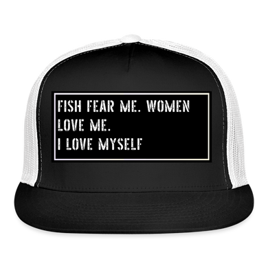Funny Fishing Cap - black/white