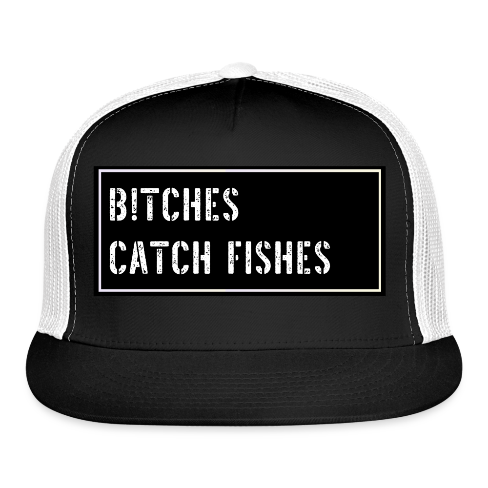 Fish Hat Funny - black/white