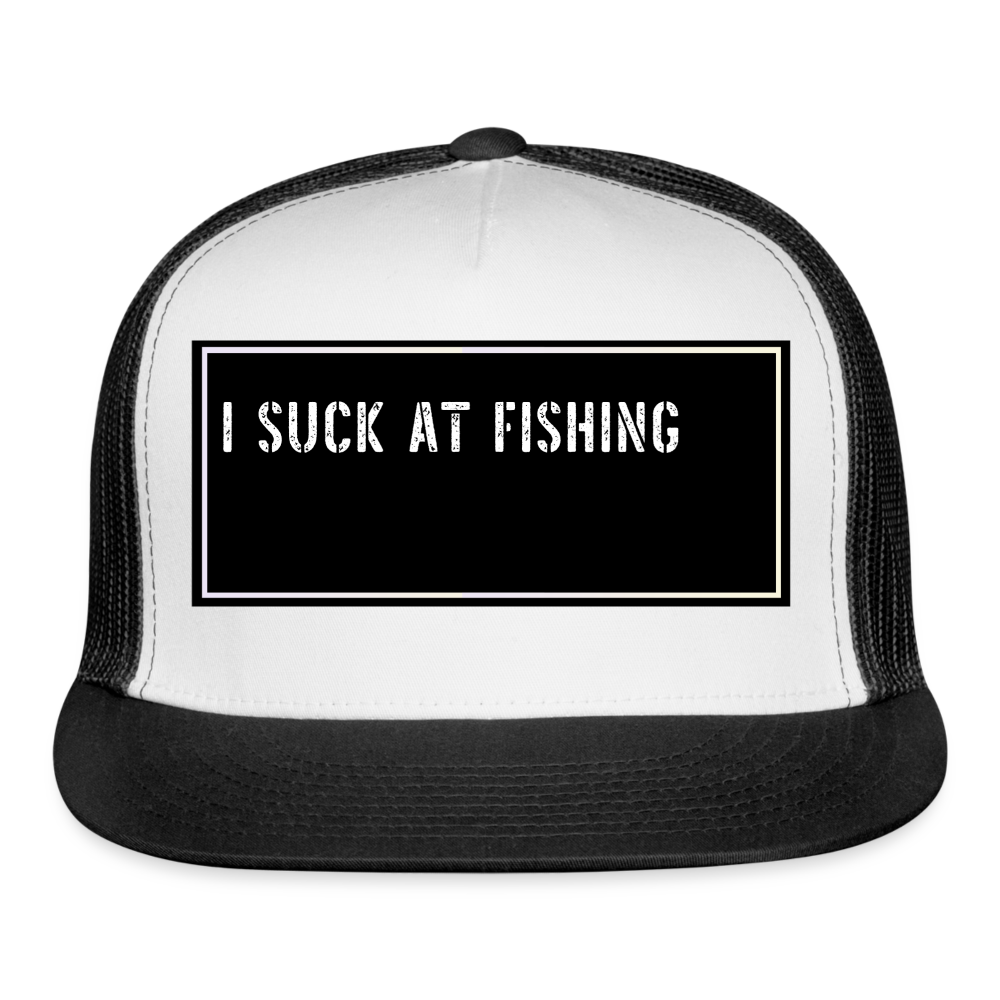 Fish Hat Funny - white/black