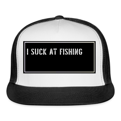 Fish Hat Funny - white/black