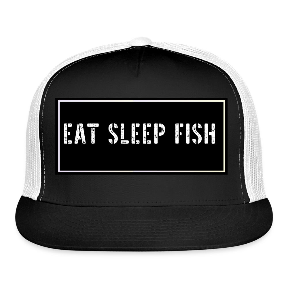 Fish Hat Funny - black/white