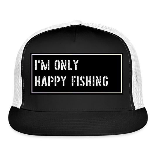 Fishing Trucker Hat Funny - black/white