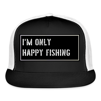 Fishing Trucker Hat Funny - black/white