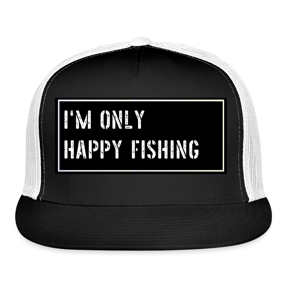 Fishing Trucker Hat Funny - black/white