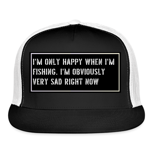 Fish Hat Funny - black/white