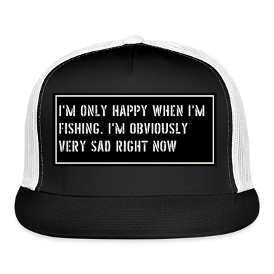 Fish Hat Funny - black/white