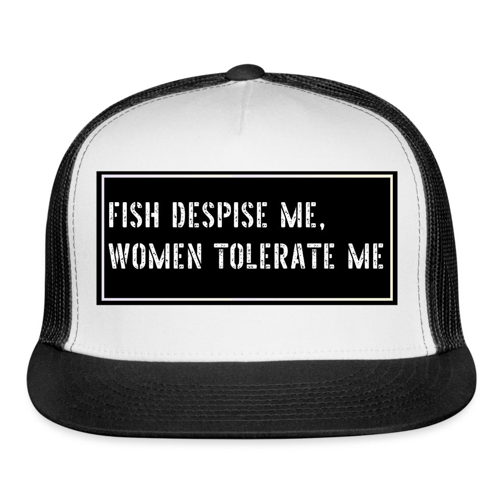 Fishing Hat Funny - white/black