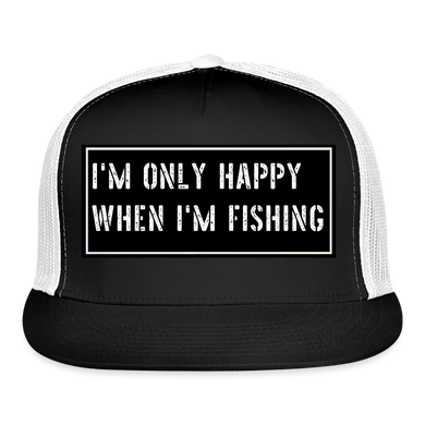 Funny Fishing Trucker Cap - black/white