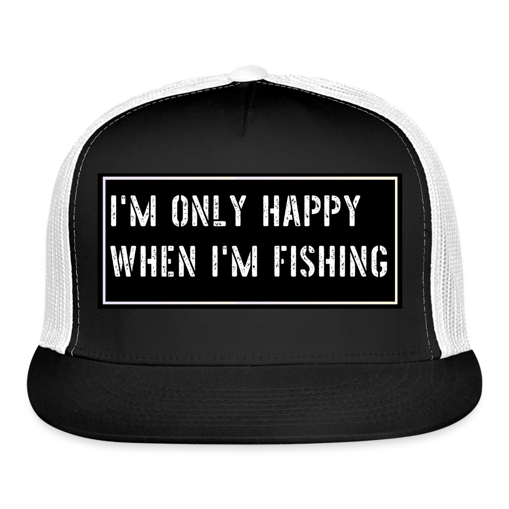 Funny Fishing Trucker Cap - black/white