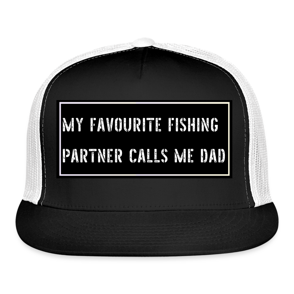 Fishing Trucker Hat Funny - black/white