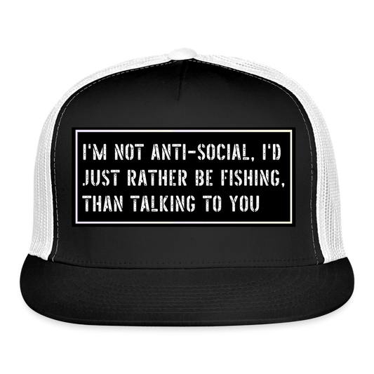 Fishing Trucker Hat Funny - black/white