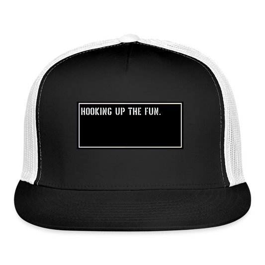 Funny Fisherman Hat - Hooking up the fun. - black/white