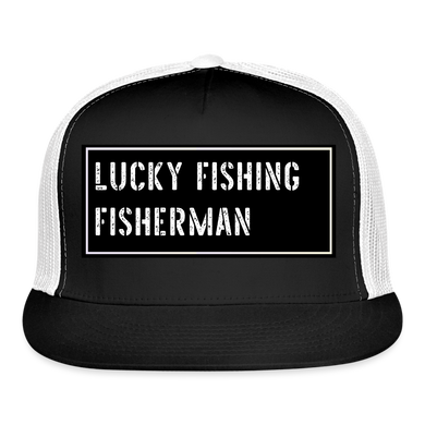 Fishing Trucker Hat Funny - black/white