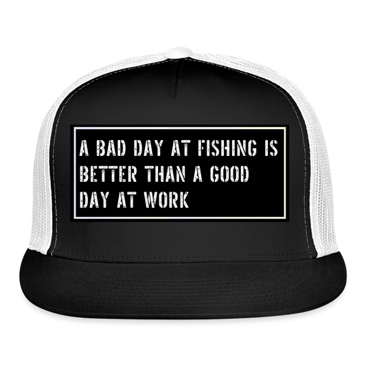 Fish Hat Funny - black/white