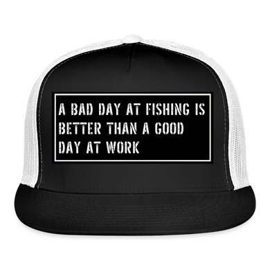 Fish Hat Funny - black/white