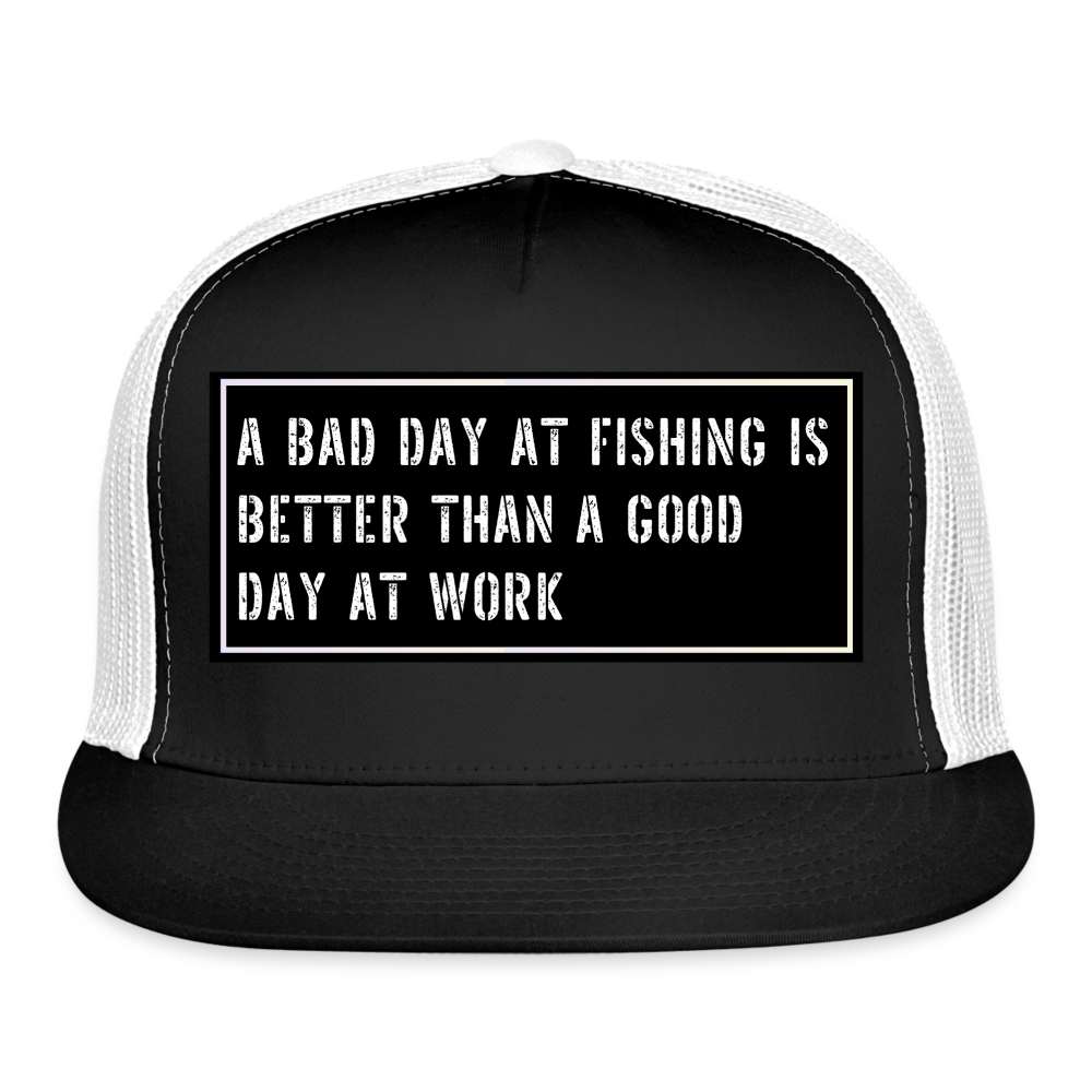 Fish Hat Funny - black/white
