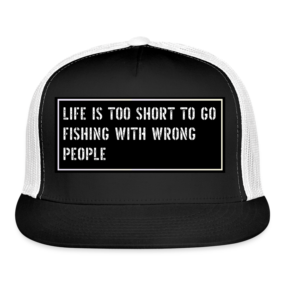 Funny Fishing Trucker Cap - black/white