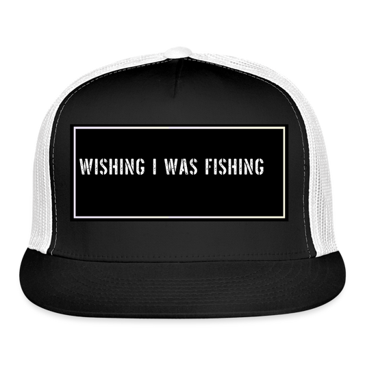 Funny Fishing Trucker Cap - black/white