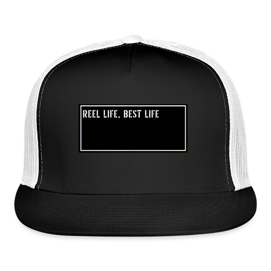Fishing Cap Funny - Reel life, best life - black/white