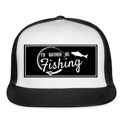 Funny Fishing Hat - white/black