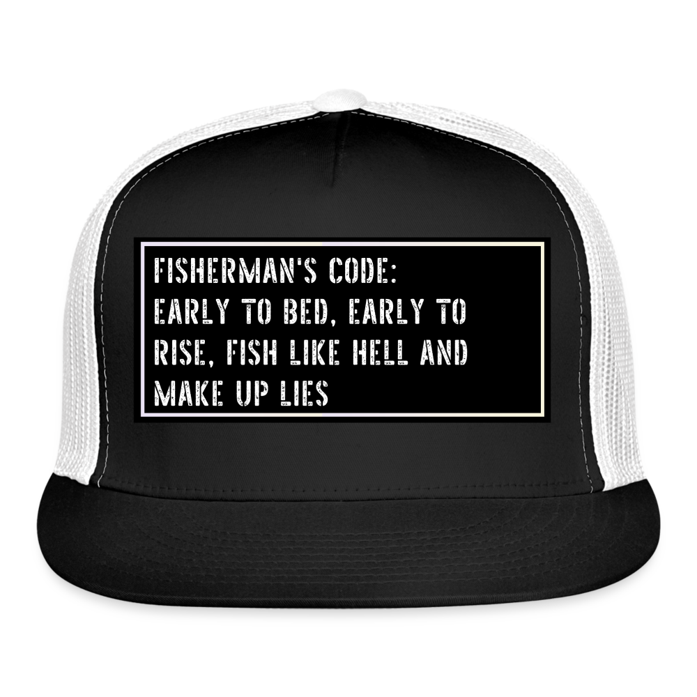 Fishing Trucker Hat Funny - black/white