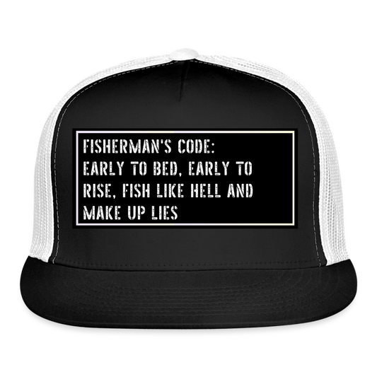 Fishing Trucker Hat Funny - black/white