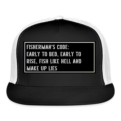 Fishing Trucker Hat Funny - black/white