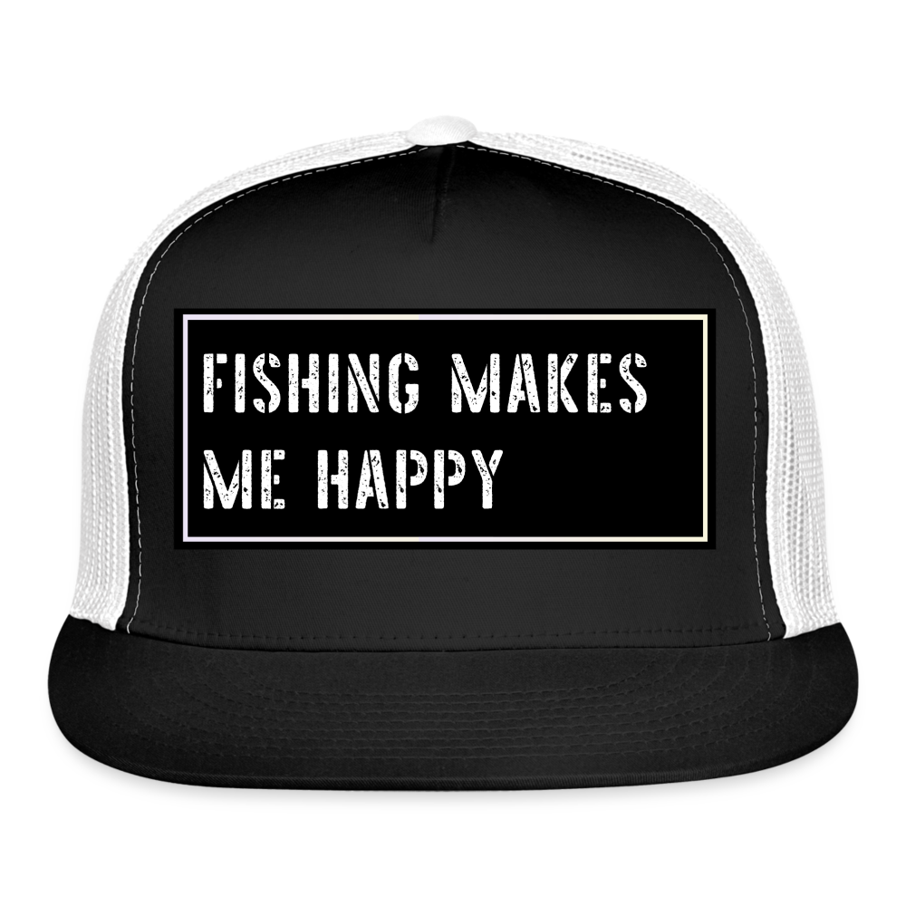 Funny Fishing Trucker Cap - black/white