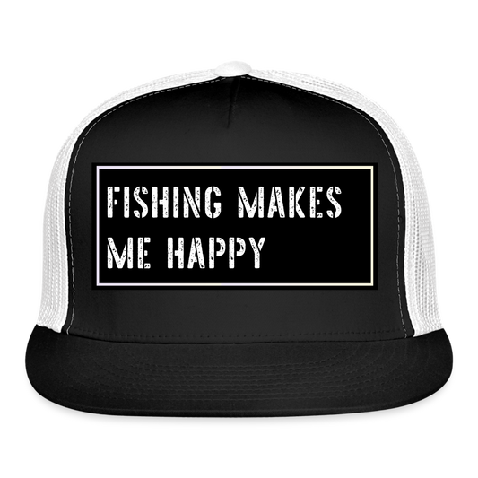 Funny Fishing Trucker Cap - black/white