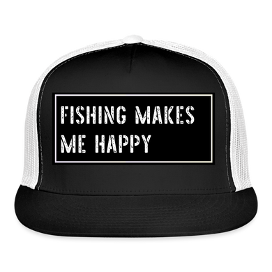 Funny Fishing Trucker Cap - black/white