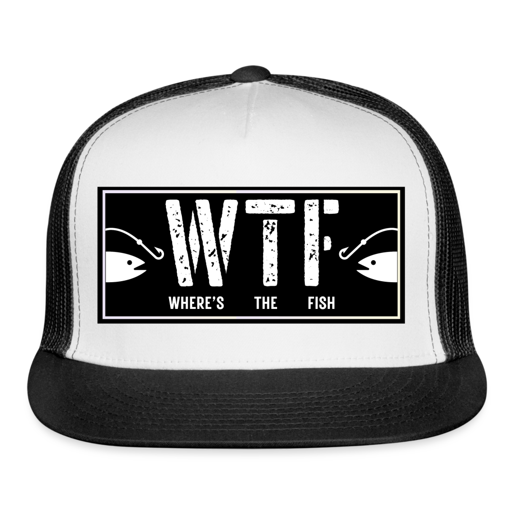 Funny Fishing Hat - white/black