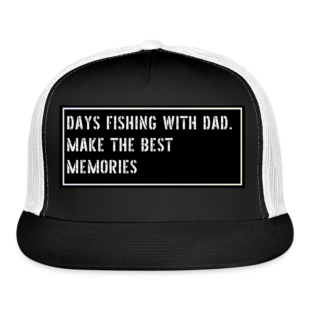 Fishing Trucker Hat Funny - black/white