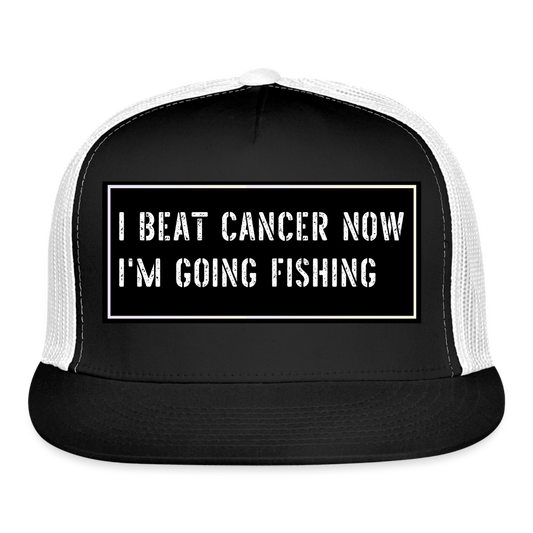 Funny Fishing Trucker Cap - black/white