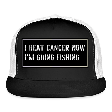 Funny Fishing Trucker Cap - black/white
