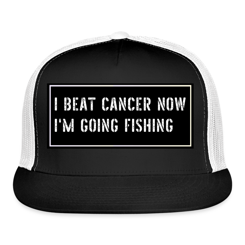 Funny Fishing Trucker Cap - black/white