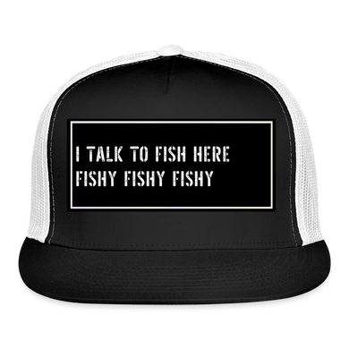 Funny Fishing Trucker Cap - black/white
